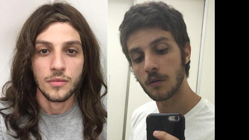 Chay Suede depois e antes da peruca - Foto: Reprodução/ Instagram