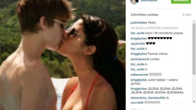 Foto de Justin Bieber é a mais curtida no Instagram - Foto: Reprodução/Instagram