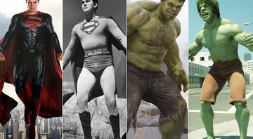 Super-heróis do cinema e da TV antes e depois - Foto: Divulgação/ Imdb e Amazon