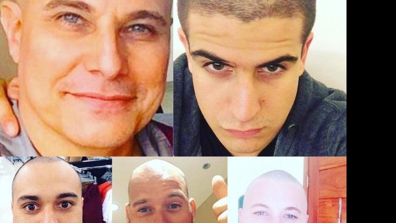 Homens da família Celulari raspam a cabeça para apoiar o ator em sua luta contra o câncer - Foto: Reprodução/ Instagram