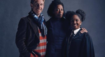 Paul Thornley (Ron Weasley), Noma Dumezweni (Hermione Granger) e Cherrelle Skeete (Rose Granger-Weasley) - Foto: Divulgação/ pottermore.com