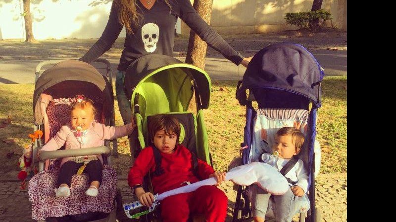 Luana Piovani com os filhos Dom, Liz e Bem - Foto: Reprodução/ Instagram