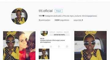 Perfil criado para Titi já tem quase 4 mil seguidores - Foto: Reprodução/ Instagram