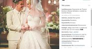 Thyane e Weslwy se casaram na segunda-feira (1/8) - Foto: Reprodução/ Instagram