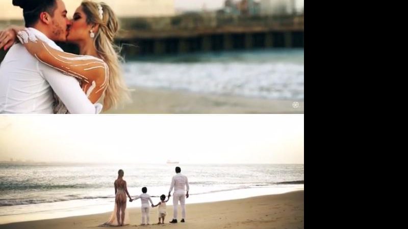 Wesley Safadão aparece em cenas românticas com Thyane Dantas e os filhos em vídeo de casamento - Foto: Reprodução/ Instagram