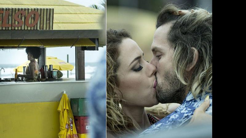 Kellen aparece de surpresa e tasca beijão em Celso - Foto: TV Globo/ Ellen Soares/ Gshow