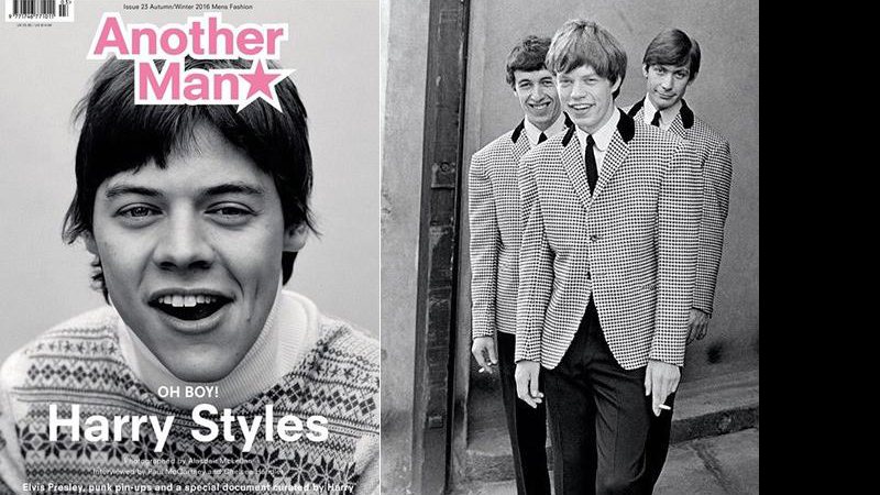 Harry Styles na capa da revista Another Man e Mick Jagger - Foto: Divulgação/ Reprodução/ Instagram