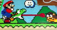 Dominós coloridos formam cenários de Super Mario World - Foto: Reprodução