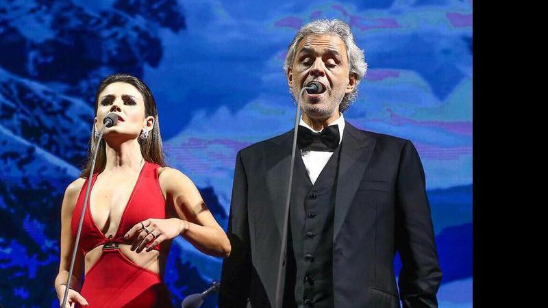 Paula Fernandes e Andrea Bocelli fizeram dueto em show em São Paulo - Foto: Reprodução/ Instagram