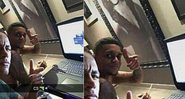 Neymar tem quadro gigante de Bruna Marquezine em seu quarto na Espanha - Foto: Reprodução/ Snapchat