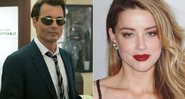 Johnny Depp em cena de Diário de um Jornalista Bêbado e a ex-esposa, a atriz Amber Heard - Foto: Divulgação e Reprodução/ Instagram