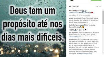 Flávia Sampaio posta mensagem de apoio em rede social - Foto: Reprodução/ Instagram
