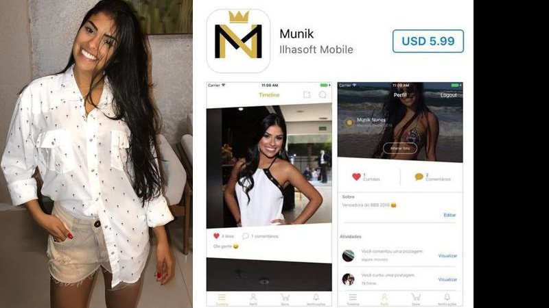 Ex-BBB Munik lança app para falar com fãs - Foto: Reprodução/ Instagram