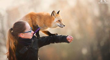 Iza Łysoń fotografou Freya, a raposa de Roxanne, em uma floresta na Polônia - Foto: Iza Łysoń