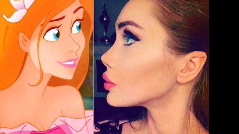 Pixee modificou o corpo para ficar mais parecida com Giselle, personagem do desenho animado Encantada, da Disney - Foto: Reprodução/ Instagram