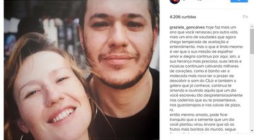 Graziela Gonçalves homenageou Chorão em seu Instagram - Foto: Reprodução/ Instagram