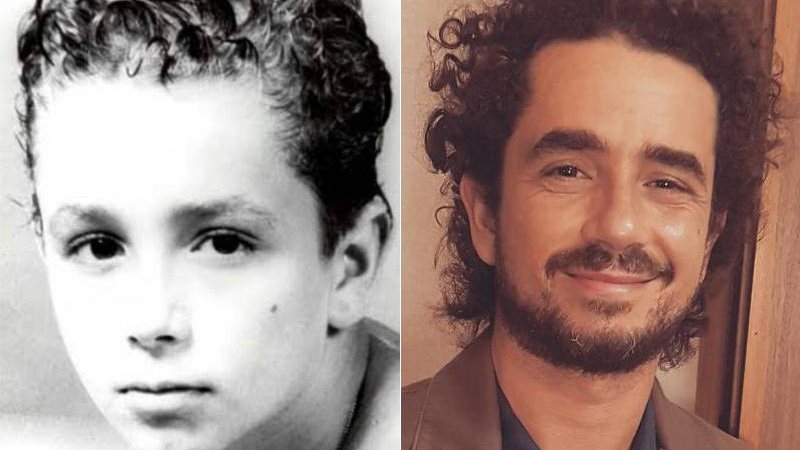 O jornalista Felipe Andreoli na infância, e atualmente, aos 37 anos - Foto: Reprodução/ Instagram