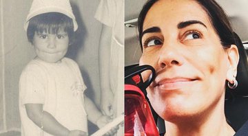 Gloria Pires aos 4 anos, nos estúdios da TV Excelsior, e atualmente, aos 53 anos - Foto: Reprodução/ Instagram