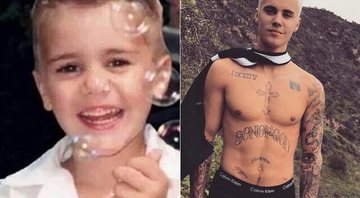 Justin Bieber na infância e atualmente, aos 23 anos - Foto: Reprodução/ Instagram