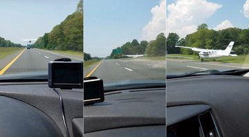 Motorista flagrou pouso de emergência em rodovia nos EUA - Foto: Reprodução