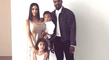 Kim Kardashian e Kanye West com a filha, North West, de 4 anos, e o filho, Saint West, de 1 ano - Foto: Reprodução/ Instagram