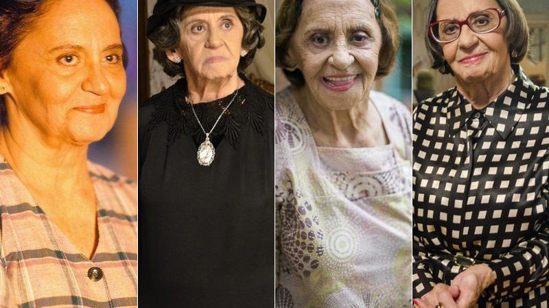 Laura Cardoso em Mulheres de Areia (1993), Gabriela (2012), Sol Nascente (2016) e Pé na Cova (2013) - Foto: TV Globo/ Raphael Dias e Raquel Cunha