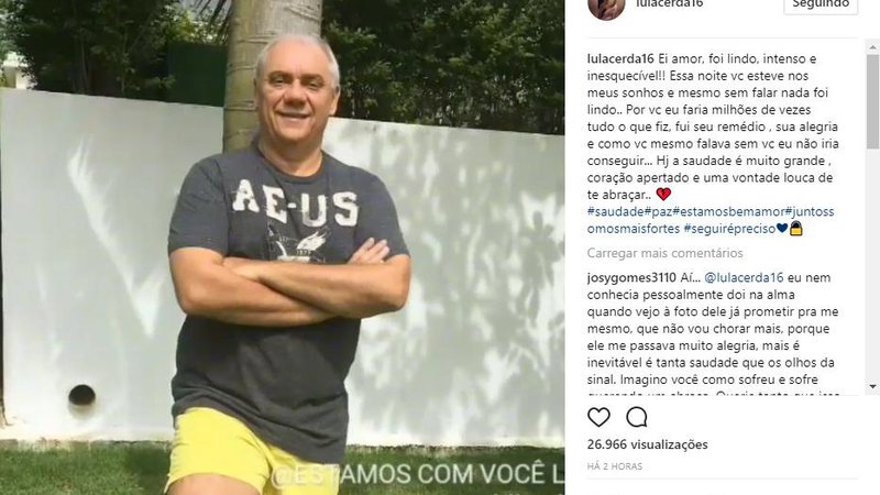 Marcelo Rezende recebeu homenagem de Luciana Lacerda no Instagram - Foto: Reprodução/ Instagram
