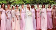 Casamento Marina Ruy Barbosa: Madrinhas da atriz usaram vestidos com tons rosados - Foto: Reprodução/ Instagram
