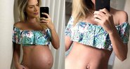 Adriana Sant’anna dias antes de dar à luz, e 21 dias após o parto - Foto: Reprodução/ Instagram
