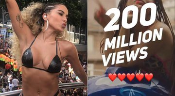 Anitta comemora os 200 milhões de visualizações do videoclipe de Vai Malandra - Foto: Reprodução/ Instagram