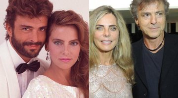 Bruna Lombardi e Carlos Alberto Ricelli em foto antiga, e atualmente - Foto: Reprodução/ Instagram