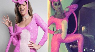 Camila Coutinho e Sabrina Sato usando a fantasia de Pantera Cor-de-rosa - Foto: Lana Pinho/ Reprodução/ Instagram