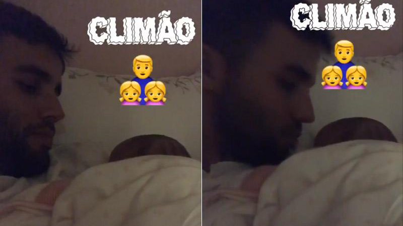 Daniel Cady ninando uma das filhas gêmeas - Foto: Reprodução/ Instagram