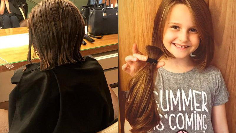 Filha de Fernanda Rodrigues, Luísa deixou o cabelo crescer para depois cortar e doar a quem precisa - Foto: Reprodução/ Instagram