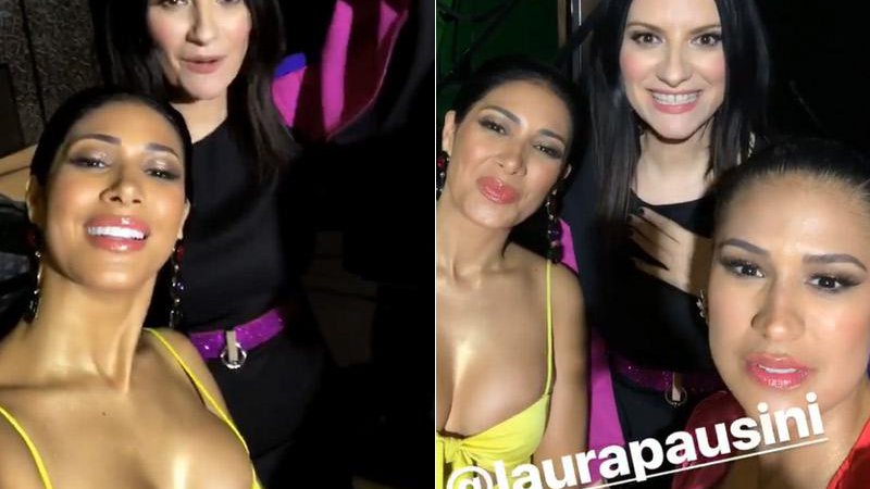 Simone e Simaria fizeram a festa com Laura Pausini nos bastidores da gravação do videoclipe de Novo - Foto: Reprodução/ Instagram