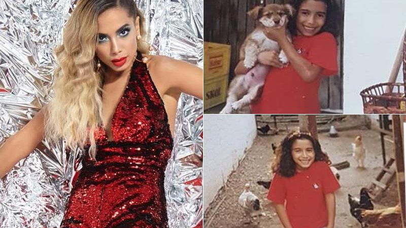 Anitta atualmente, às vésperas de completar 25 anos, e em fotos da infância - Foto: Reprodução/ Instagram