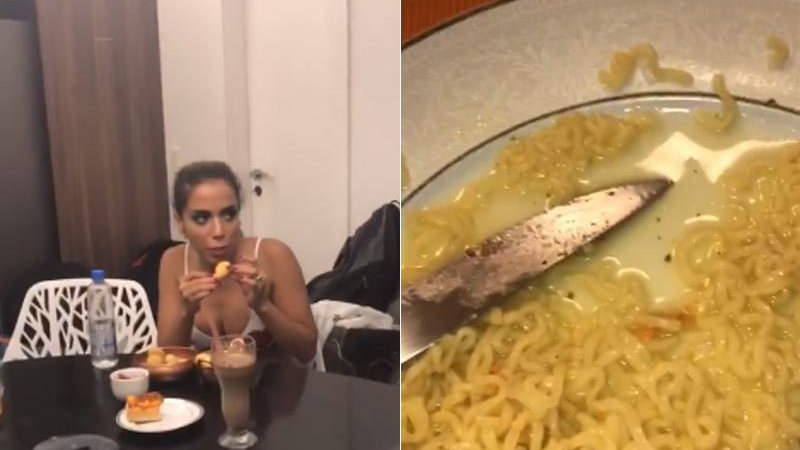 Anitta bateu um pratão de miojo e detonou prato de nuggets após festão - Foto: Reprodução/ Instagram