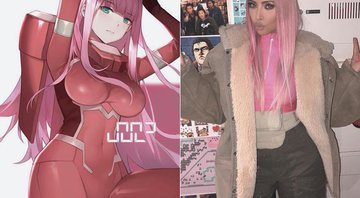 Personagem do anime Darling in the Franxx inspirou cabelo rosa de Kim Kardashian - Foto: Reprodução/ Instagram