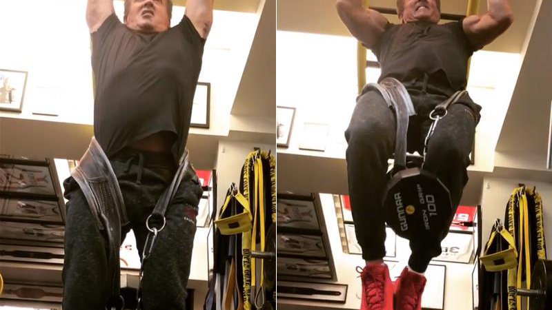 Sylvester Stallone treina com 45 quilos de peso extra - Foto: Reprodução/ Instagram