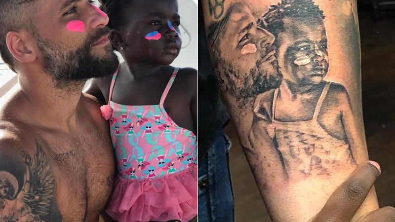 Bruno Gagliasso tatuou foto do Dia dos Pais para homenagear a família - Foto: Reprodução/ Instagram