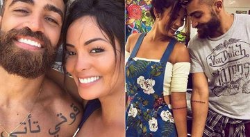 Carol Nakamura e Steffan Menah fizeram tatuagens iguais para comemorar o namoro - Foto: Reprodução/ Instagram