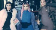 Kim Kardashian (ao centro) com as irmãs Khoé (à direita) e Kourtney - Foto: Reprodução/ Instagram