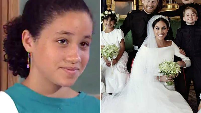 Megan Markle, aos 12 anos, e logo após o casamento com príncipe Harry - Reprodução/ Facebook/ Alexi Lubomirski