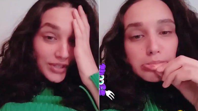 Débora Nascimento foi com tanta sede ao prato que acabou machucando o lábio - Foto: Reprodução/ Instagram