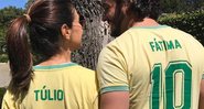Fátima Bernardes usaram camisetas especiais nesta sexta-feira (22/06) para torcer pelo Brasil - Foto: Reprodução/ Instagram