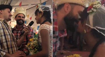 Gleici Damasceno e Wagner Santiago se casaram no arraial do Instituto Isai, neste final de semana - Foto: Reprodução/ Instagram