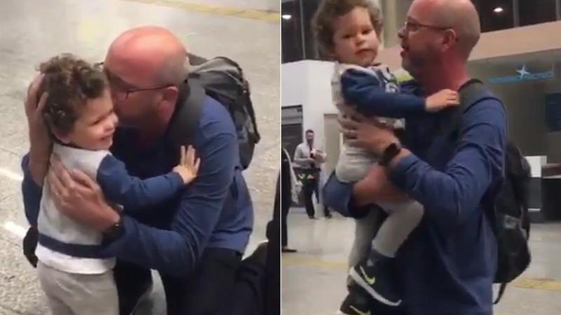 Alex Escobar mostra o reencontro com o filho após 40 dias na Rússia - Foto: Reprodução/ Instagram