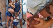 Bella Falconi com o marido, Ricardo, e a primogênita Vicky, e logo após dar à luz Stella, sua segunda filha - Foto: Reprodução/ Instagram