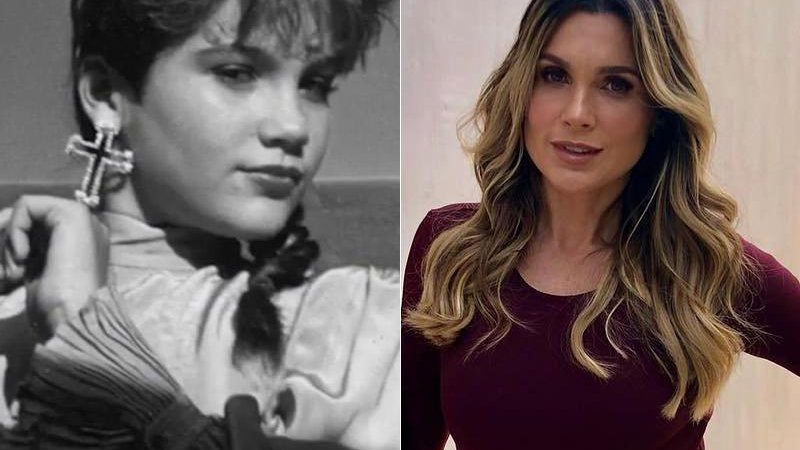 Flávia Alessandra na adolescência, em ensaio inspirado em Madonna, e atualmente - Foto: Reprodução/ Instagram