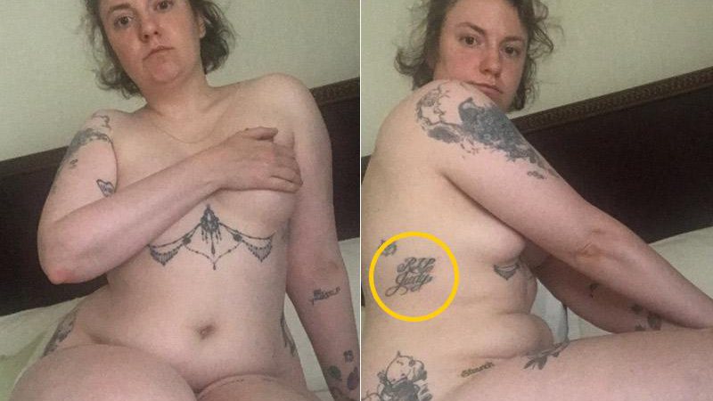 Lena Dunham fez uma tatuagem para lembrar a cirurgia de remoção de útero feita há nove meses - Foto: Reprodução/ Instagram